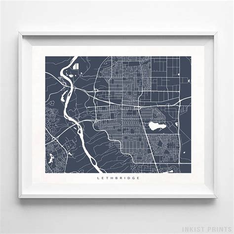 Lethbridge Map Canada Print Lethbridge Poster Canadian Art | Etsy