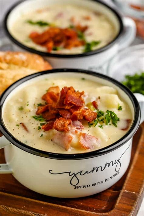 Creamy Potato Bacon Soup - Spend With Pennies