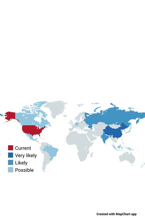 Map of potential future global superpowers : Maps