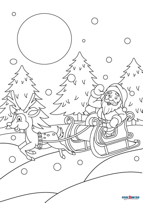 Free Printable Santa Sleigh Coloring Pages For Kids