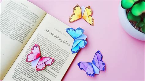 Easy DIY Origami Butterfly Bookmark / Bookmark Ideas / How to make ...