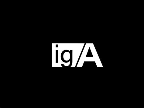 IGA Logo and Graphics design vector art, Icons isolated on black ...