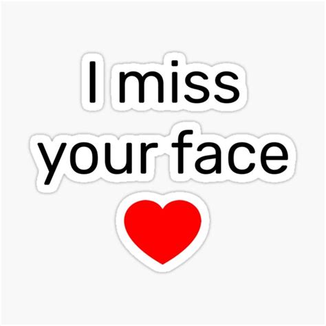 "I miss your face phrase with red heart vector" Sticker for Sale by ...