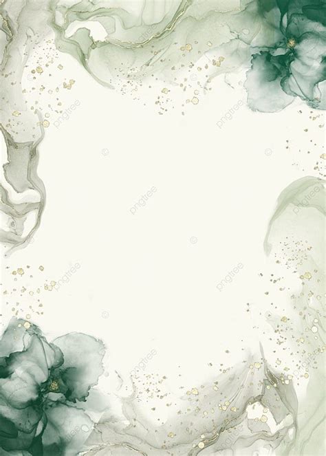 Elegant Sage Green Flower Ink Background