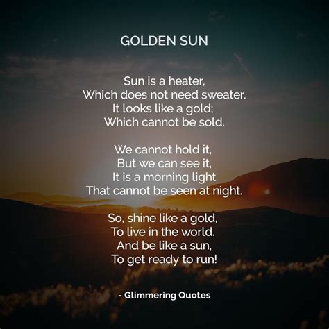 Golden Sun | Sun poem, Personification poems, Beautiful short poems