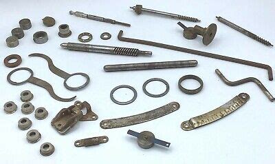 Antique phonograph parts - lot of 34 various pcs (speed control ...