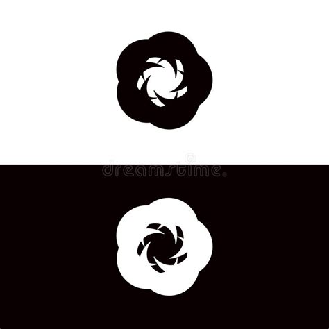 Black and White Circle Vector Logo Design Stock Vector - Illustration ...