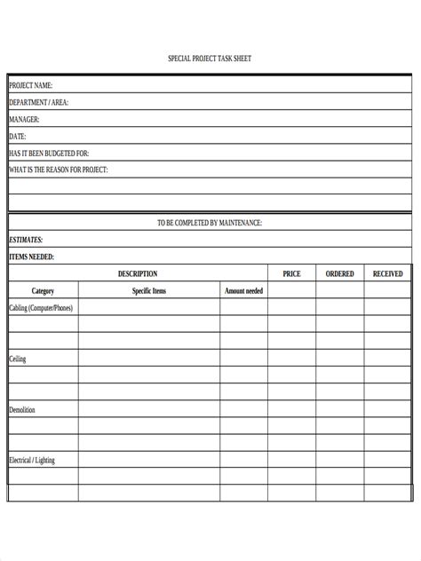 Task Sheet - 6+ Examples, Format, How to Create, Pdf