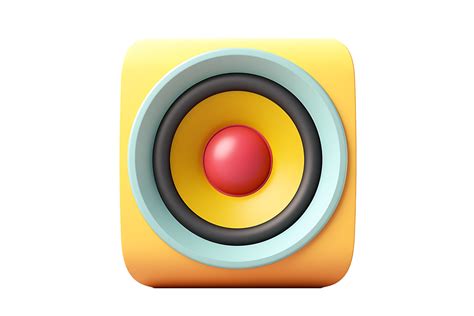 3d yellow speaker icon on a transparent background 27735649 PNG