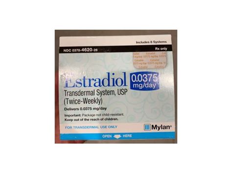 Estradiol Transdermal System USP 0.0375 mg Mylan (RX) Ingredients and ...