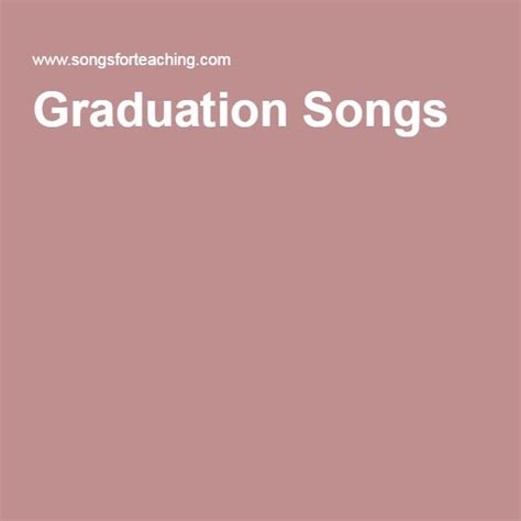 Graduation Songs | Graduation songs, Songs, Graduation