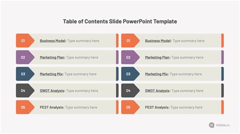 Table of Contents Slide in PowerPoint Template - Download Now