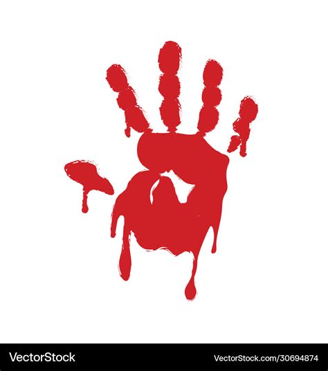 Blood hand print Royalty Free Vector Image - VectorStock