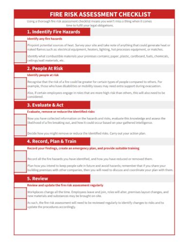 Fire Risk Assessment Template Checklist Safetyculture - Bank2home.com