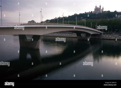 rhone river and the bridge lyon france Stock Photo - Alamy