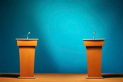 Premium AI Image | Empowering Democracy A set with two empty lecterns ...