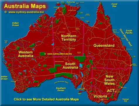 Australia Maps - States, Cities and Regions