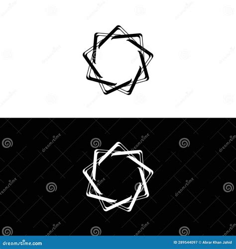 Black and White Circle Vector Logo Template Stock Vector - Illustration ...