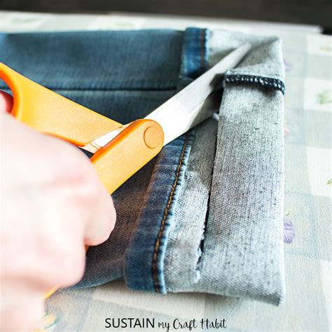 Learn how to hem your jeans keeping the original hem! | Hemming jeans ...