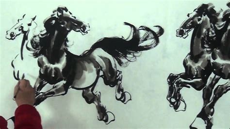 Traditional Chinese Paintings - Horse Ink painting - YouTube