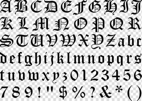 Gothic fonts alphabet - pikolvacations