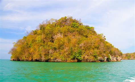 Island A Piece Of Land Surrounded By Clean Sea Water Stock Photo ...