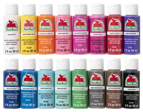 Buy Apple Barrel Acrylic Paint Set (2-Ounce), Best Colors Count, 2 Fl ...