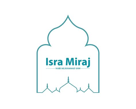 Isra Miraj With Mosque Line Art 17647191 Vector Art at Vecteezy