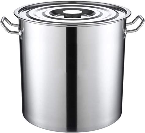 Large Stainless Steel Stock Pot with Lid - Mirror Polished Stockpot 19 ...