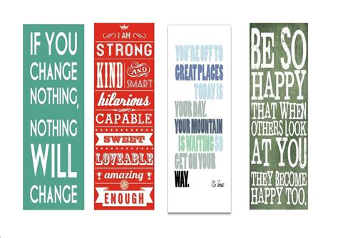 Bookmarks with inspirational, encouraging quotes. I made these to give ...