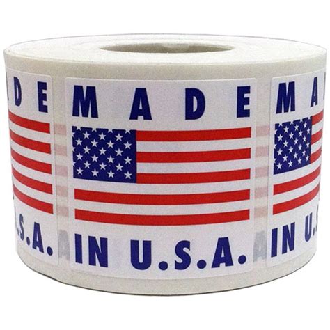 Made in USA Stickers | With American Flag | 1.5" | InStockLabels.com