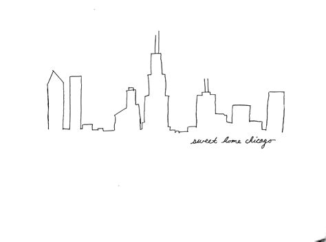 Chicago Skyline Outline Simple ~ Godzilla Landscape Background ...