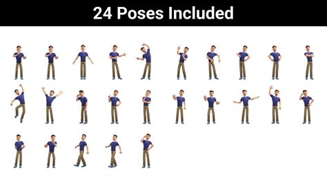 3D model Man Cartoon Character Rigged in Blender VR / AR / low-poly ...