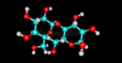 Struttura Molecolare Dell'amido Isolata Sul Nero Illustrazione di Stock ...