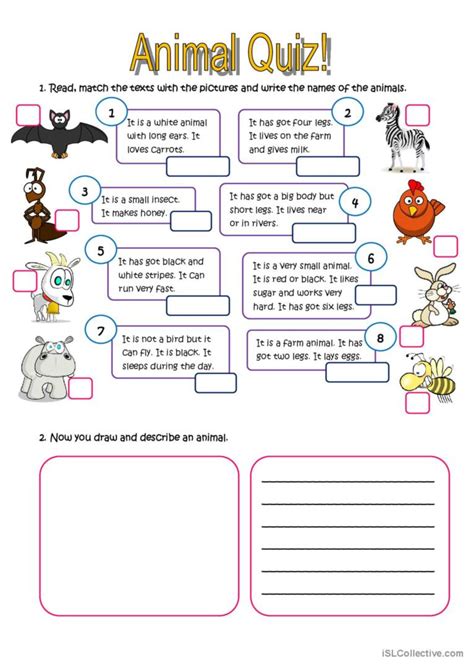 Animal Quiz: English ESL worksheets pdf & doc