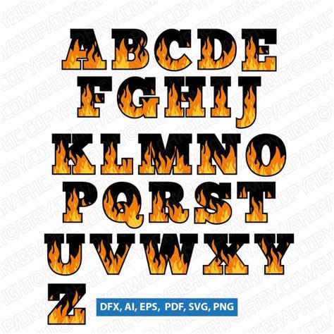 Blaze Flame Fire Burn Burning Letter Font Alphabet Lettering | Etsy in ...