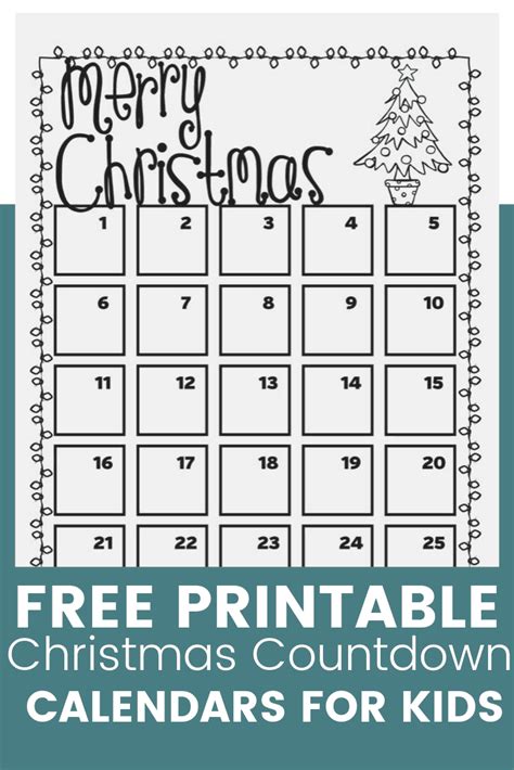 Free Printable Christmas Countdown Calendar | Free Homeschool Deals