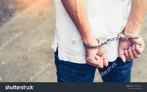 Prisoner Male Hands Criminal Handcuffs Stock Photo 1494464318 ...