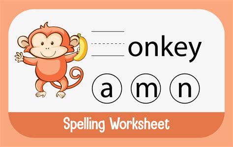 Find missing letter with monkey 1542571 Vector Art at Vecteezy