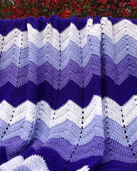 Purple Mountains Majesty Ripple Afghan Crochet Pattern – Maggie's Crochet