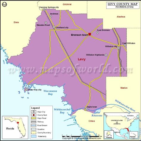 Levy County Map, Florida