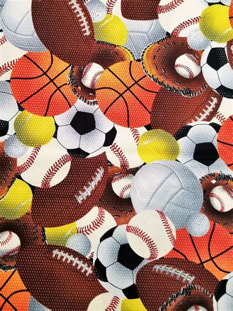 Sports Fabric Sports Balls Fabric Collage Cotton Fabric Sewing Fabric ...