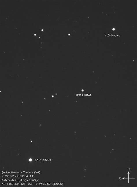 Asteroide (10)Hygiea - Coelum Astronomia