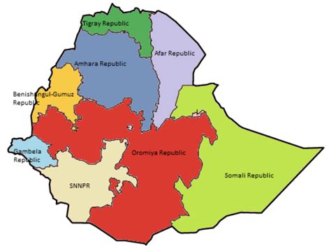 Ethiopia Map Amhara Region