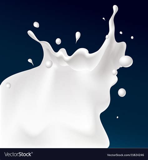 White splash milk on dark blue background Vector Image