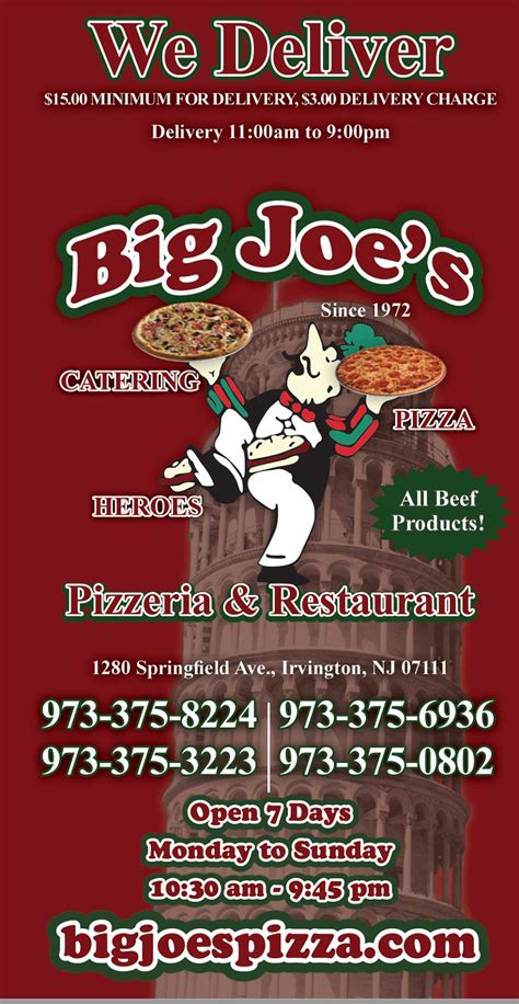 Big Joe's Pizza in Irvington - Take Out . Delivery . Catering: 973-375 ...