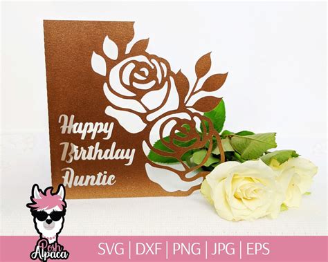 Happy Birthday Card for Aunt Svg Auntie Birthday Svg Files - Etsy