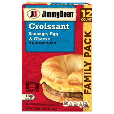 Jimmy Dean Sausage, Egg & Cheese Croissant Sandwiches 12 Ct | Hy-Vee ...