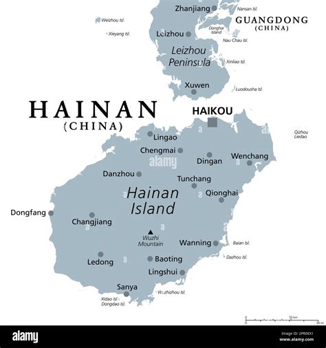 Hainan, the smallest and southernmost province of China, PRC, gray ...