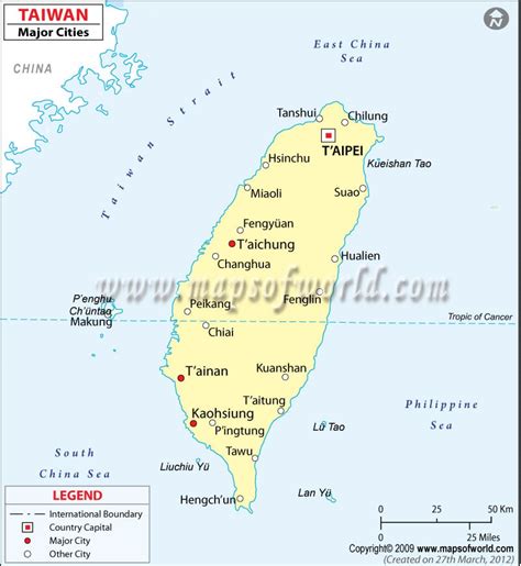 Taiwan Cities Map, Major Cities in Taiwan